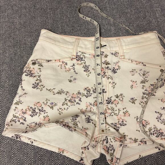 RAG & BONE - Floral Ellie Micro Off White Denim Shorts - Picture 7 of 8